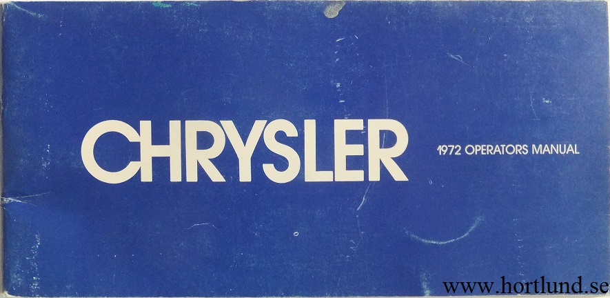 1972 Chrysler Operators Manual