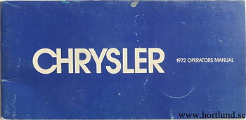 1972 Chrysler Operators Manual