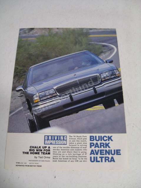 1991 Buick Park Avenue Ultra Försäljningsbroschyr