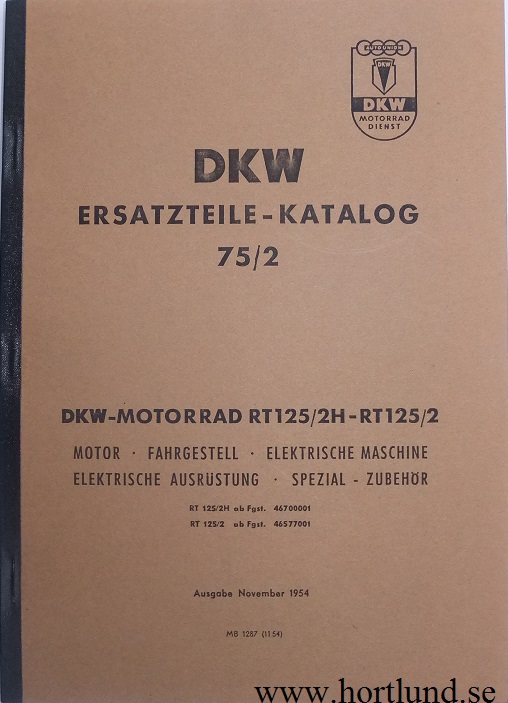 1940-1952 DKW RT 125 Instruktionsbok