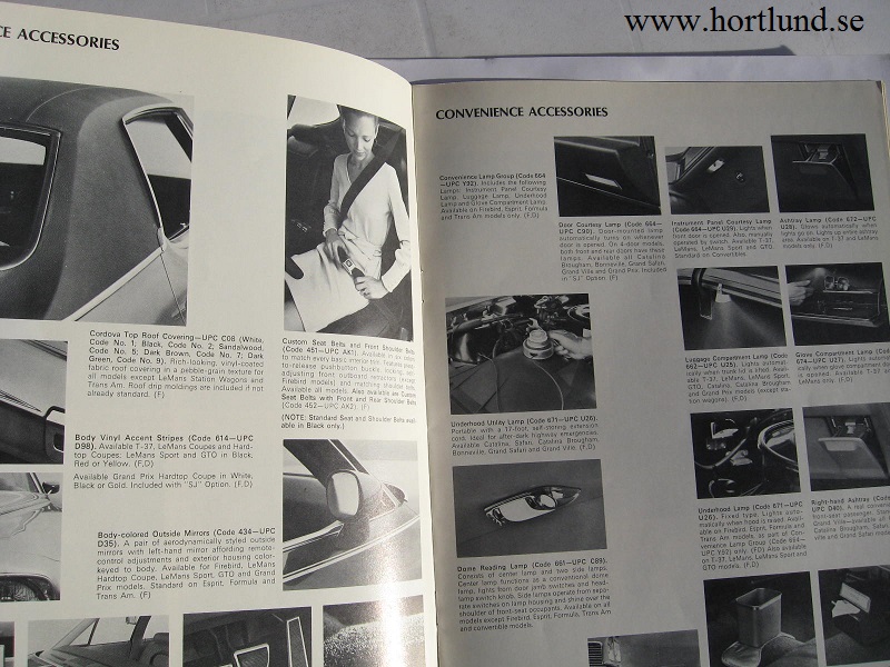 1971 Pontiac Accessories stor broschyr - 2