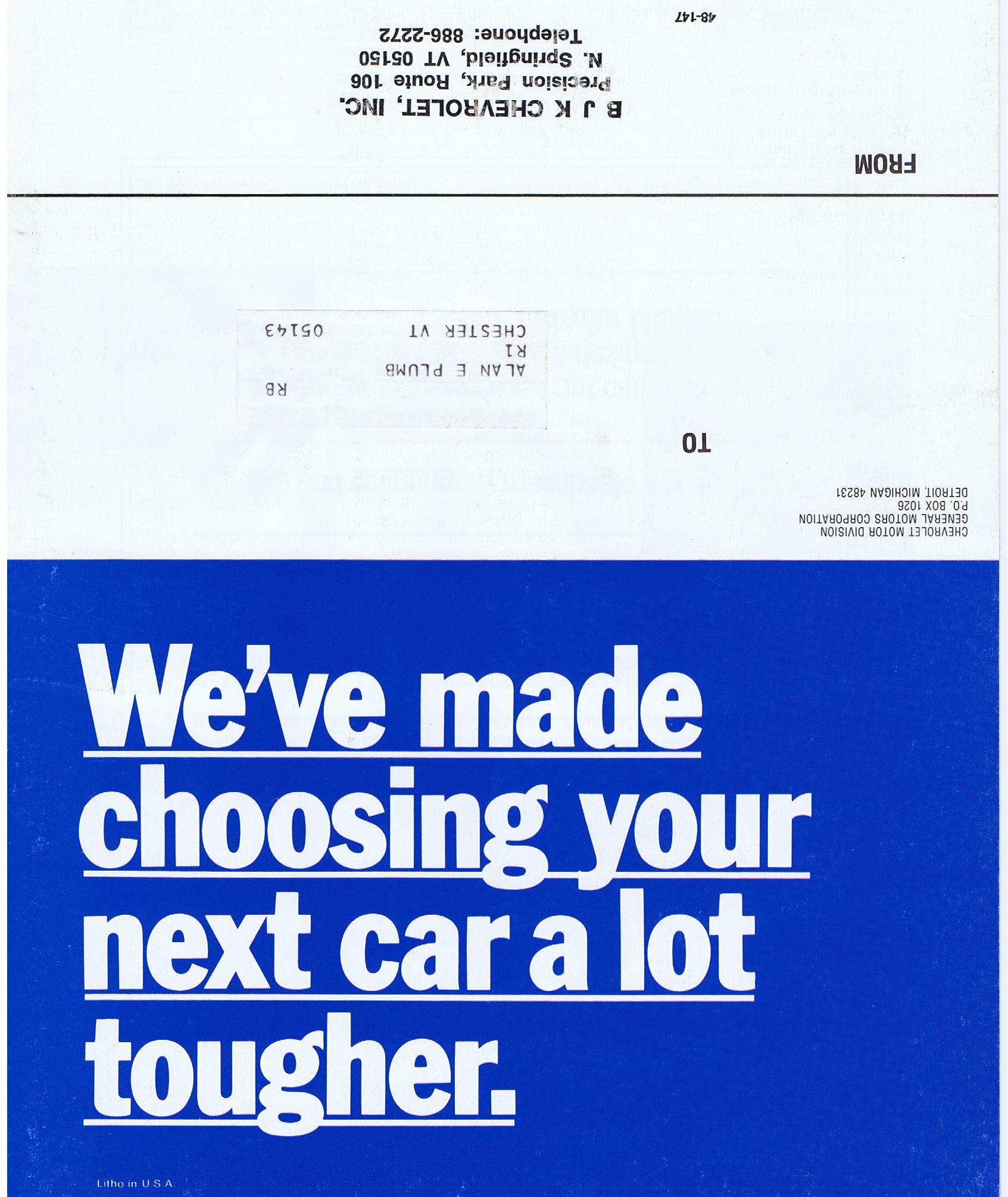 1977 Chevrolet Mailer We've made choosing your next car a lot tougher
