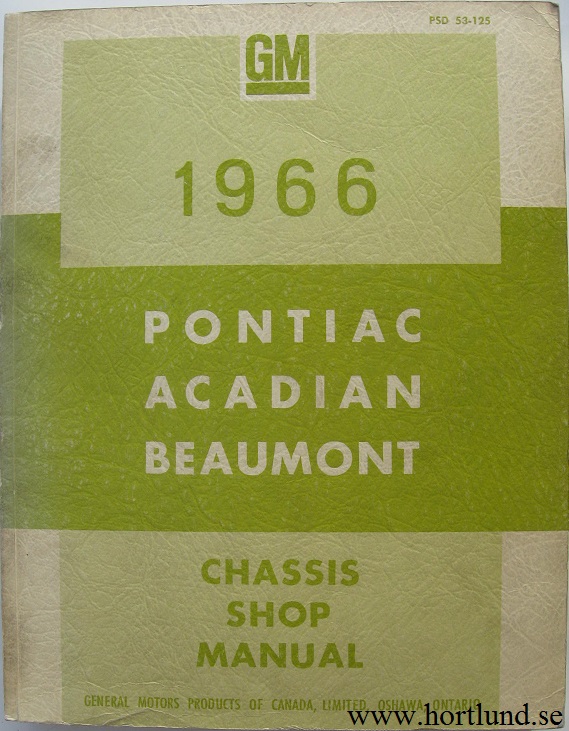 1966 Pontiac Strato-Chief Laurentian Parisienne Acadian Chassis Shop Manual