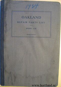 1924 Oakland Model 6-54 Repair Parts List