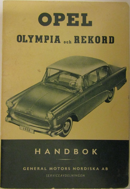 1958 Opel Olympia och Rekord Handbok 2:a utg.
