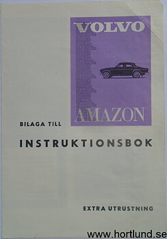 1965 Volvo Amazon Extra utrustning Bilaga till Instruktionsbok 2.65
