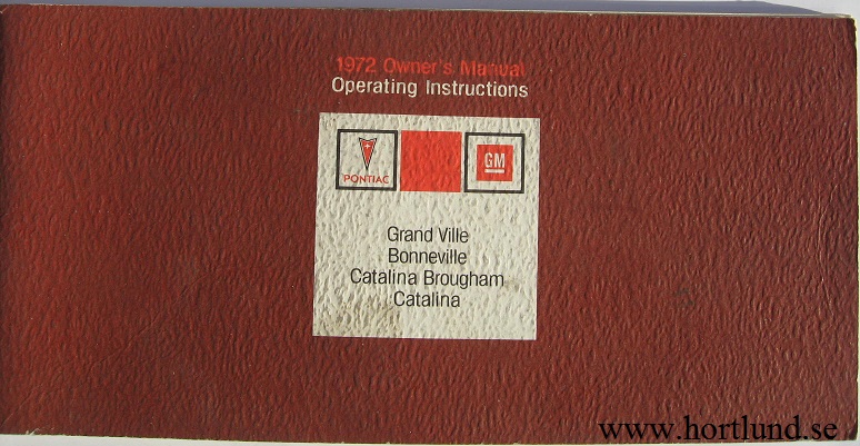 1972 Pontiac Owner's Manual Full size