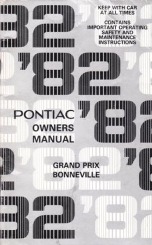 1982 Pontiac Grand Prix Bonneville Owner's Manual