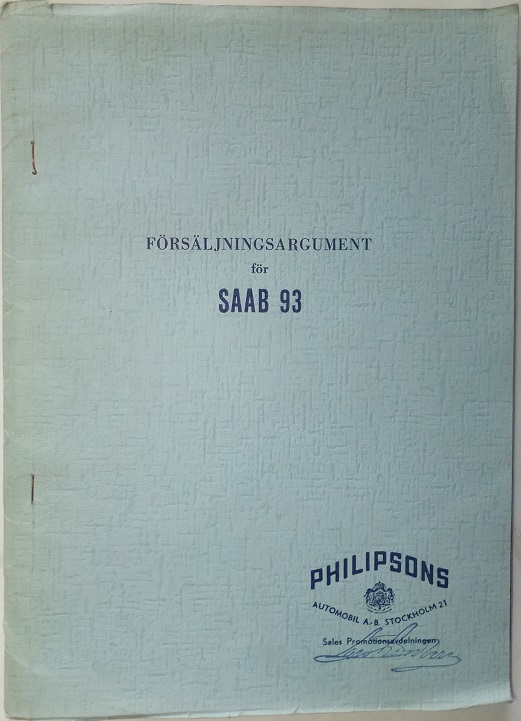 1956 SAAB 93 Försäljningsargument