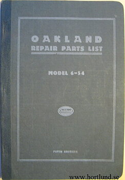 1925 Oakland Model 6-54 Repair Parts List Fifth Edit.