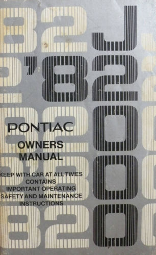 1982 Pontiac J2000 Owner's Manual