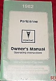 1982 Pontiac Parisienne Owner's Manual