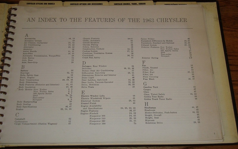1963 Chrysler Presentation Album Data Book - 2