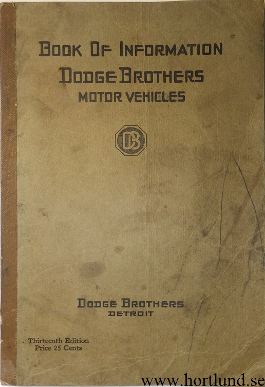 1920 Dodge Book of Information
