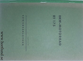 1954 DKW RT 175 Instruktionsbok