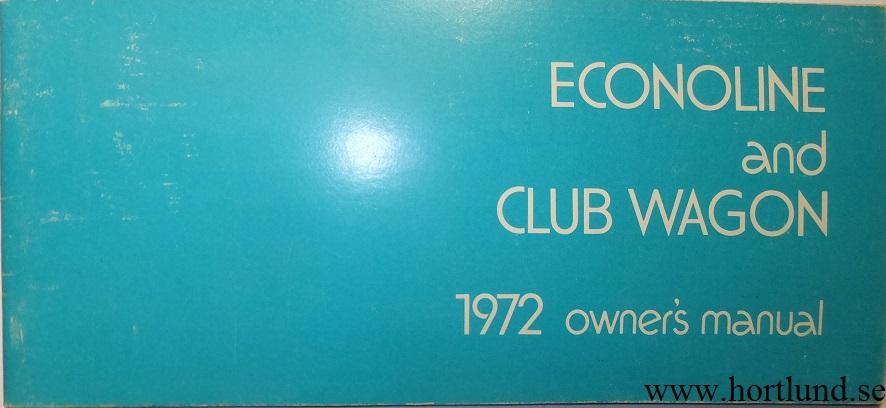 1972 Ford Van Owners Manual