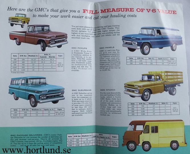 1962 GMC V-6 Pickup Trucks Broschyr - 2