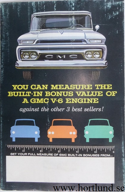 1962 GMC V-6 Pickup Trucks Broschyr