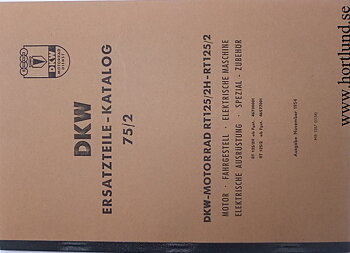 1954 DKW RT 125/2H, 125/2 Reservdelskatalog