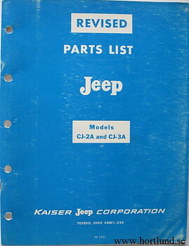 1945 - 1953 Jeep CJ-2A and CJ-3A Parts List