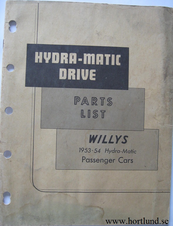 1953 - 1954 Willys Hydra-Matic Drive Parts List