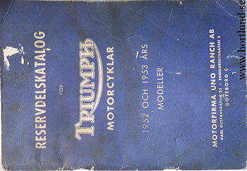 1952 och 1953 Triumph Reservdelskatalog
