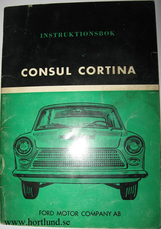 1964 Ford Consul Cortina Instruktionsbok