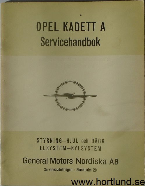 1965 Opel Kadett A Servicehandbok Styrning-Hjul och Däck, Elsystem-Kylsystem