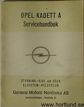 1965 Opel Kadett A Servicehandbok Styrning-Hjul och Däck, Elsystem-Kylsystem