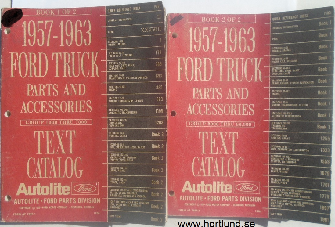 www.hortlund.se 1957 1963 Ford Truck Parts and Accessories Catalog