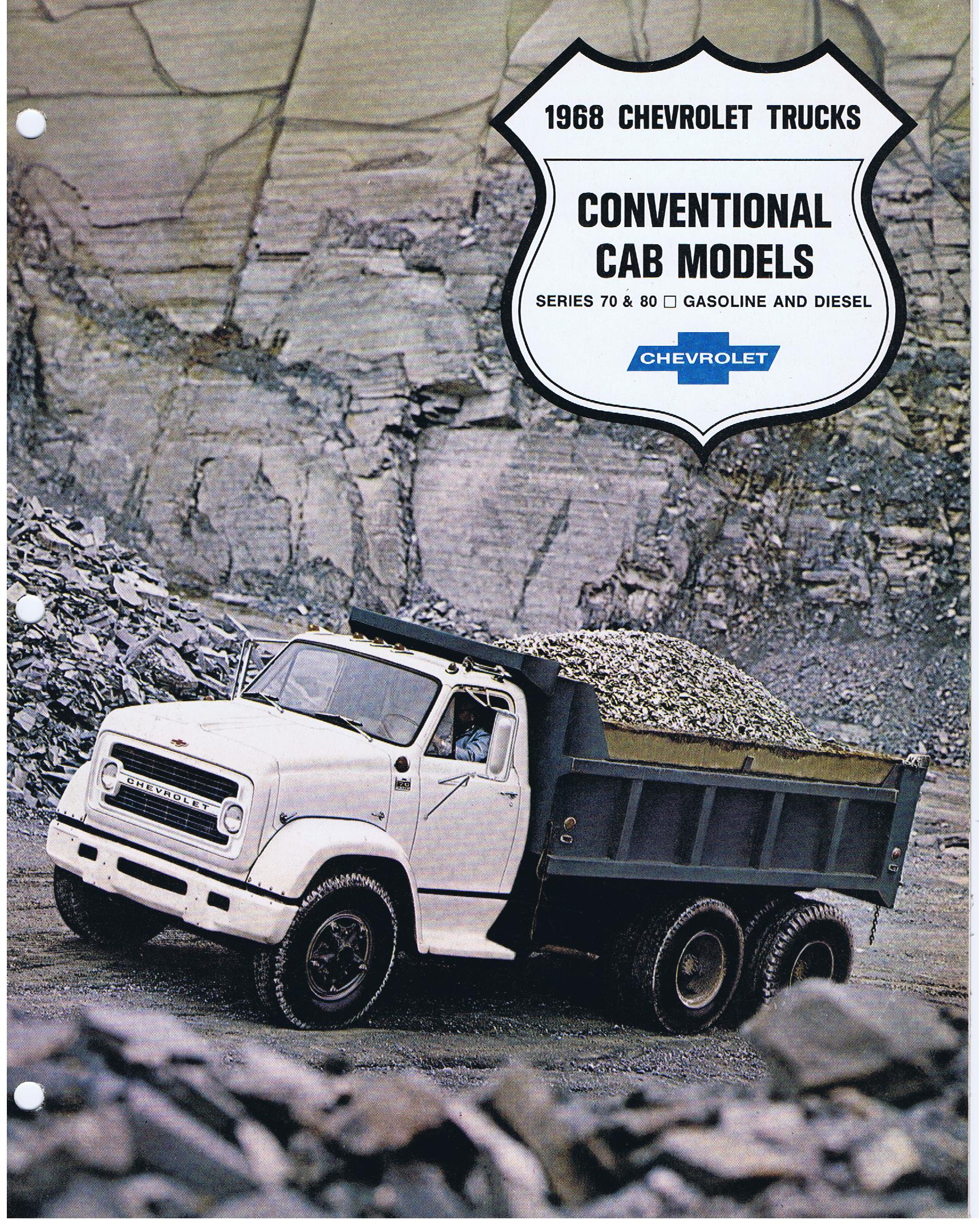 1968 Chevrolet Truck Försäljningsbroschyr Conventional Cab Models Series 70 & 90 Gasoline and Diesel