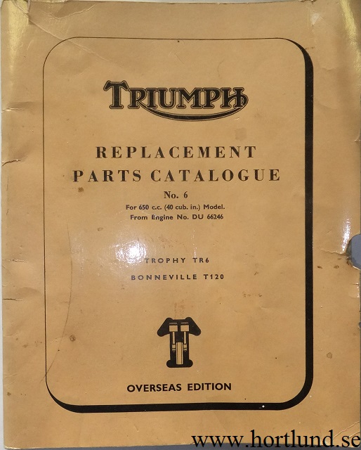 1967 Triumph Replacement Parts Catalogue No. 6