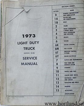 1973 GMC Truck Service Manual