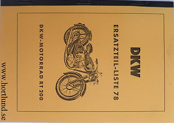 1951 - 1952 DKW RT 200 Reservdelskatalog