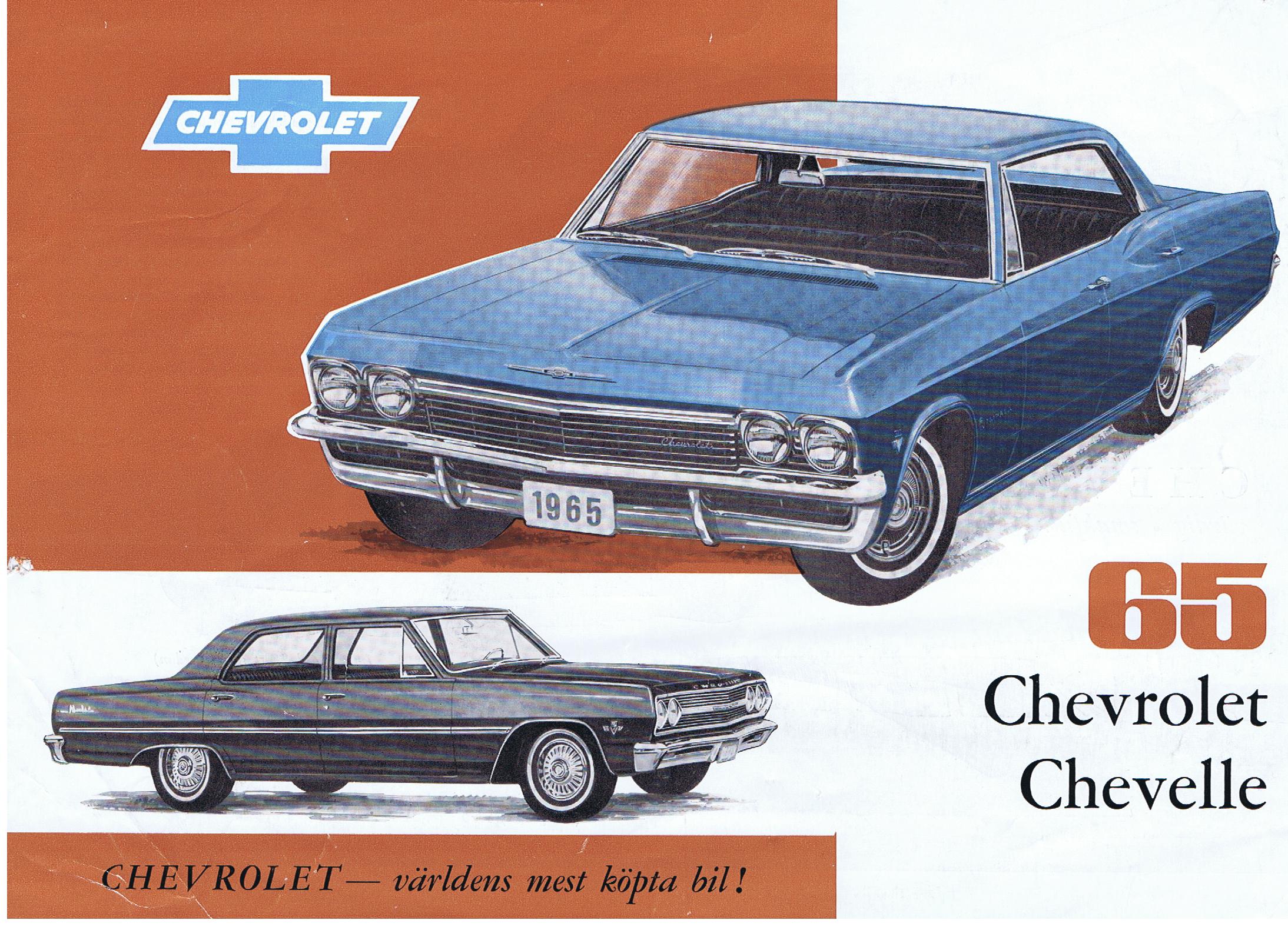 1965 Chevrolet Försäljningsbroschyr Chevelle Svenskt original