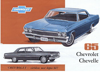 1965 Chevrolet Försäljningsbroschyr Chevelle Svenskt original