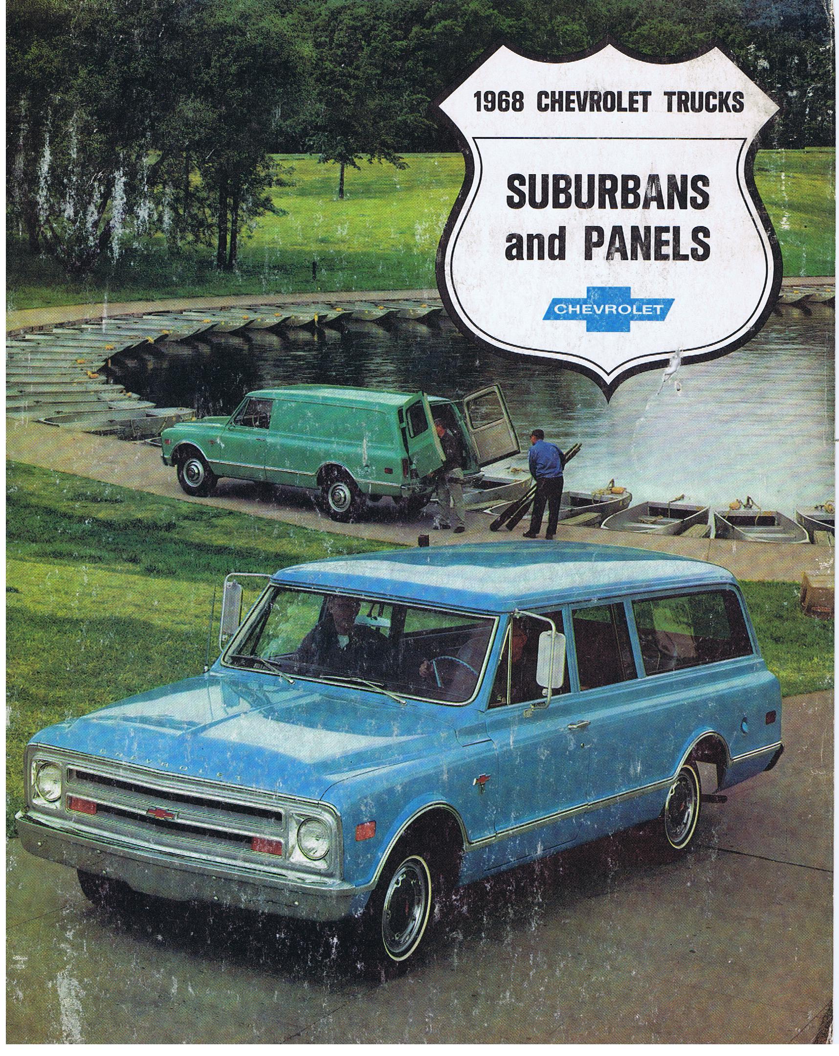 1968 Chevrolet Truck Försäljningsfolder Suburban and Panels