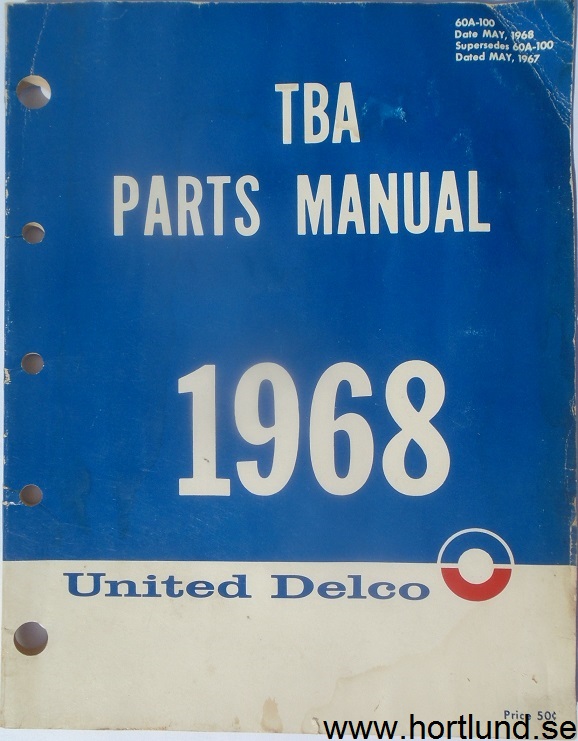 1968 United Delco TBA Parts Manual
