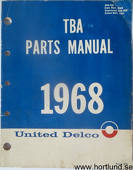 1968 United Delco TBA Parts Manual