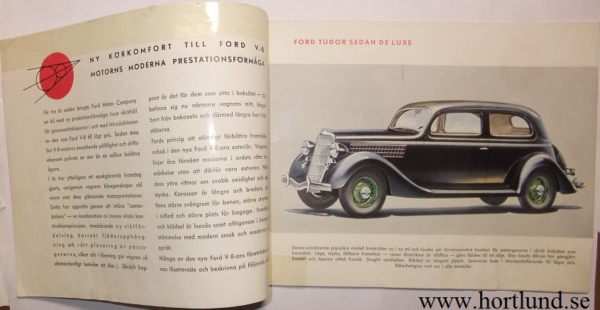 1935 Ford V8 broschyr svensk - 2