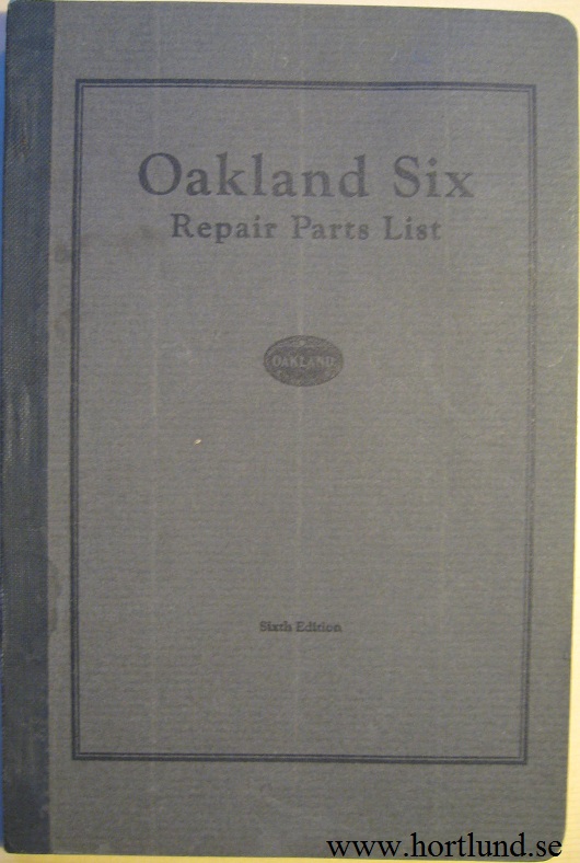 1926 Oakland Model 6-54 Repair Parts List Sixth Edit.