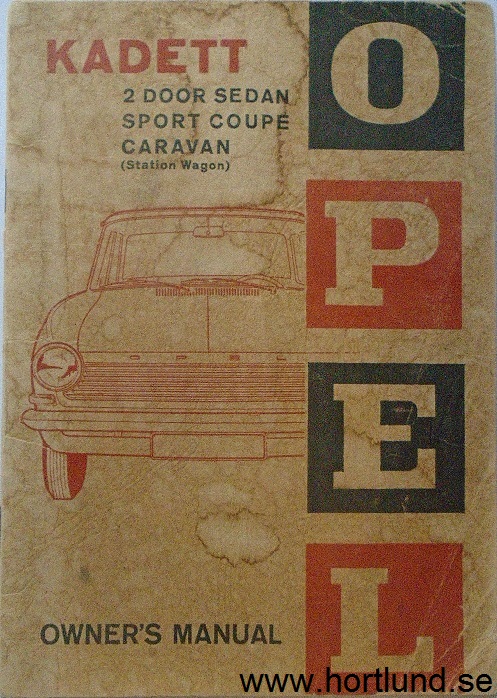 1965 Opel Kadett Owner's Manual
