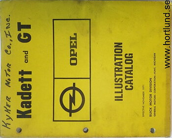 1964-1972 Opel Kadett and GT Illustration Catalog, Nov. -71