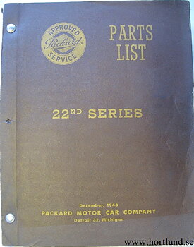 1948 - 1949 Packard 22nd Series Parts Catalog