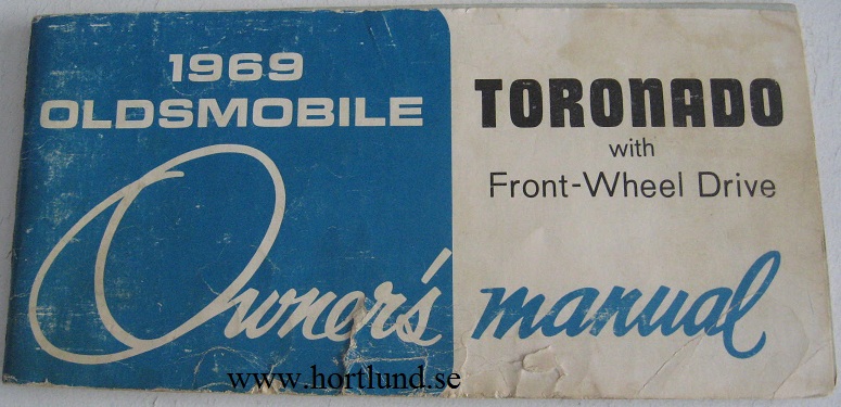 1969 Oldsmobile Owner's Manual Toronado