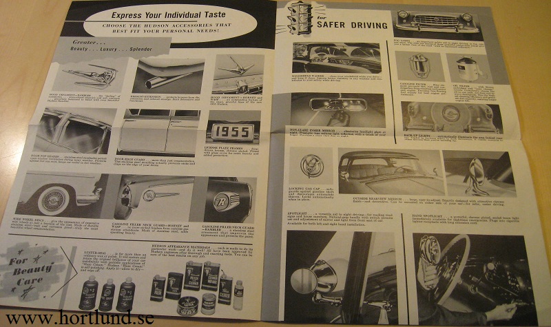 1955 Hudson Accessories broschyr - 2