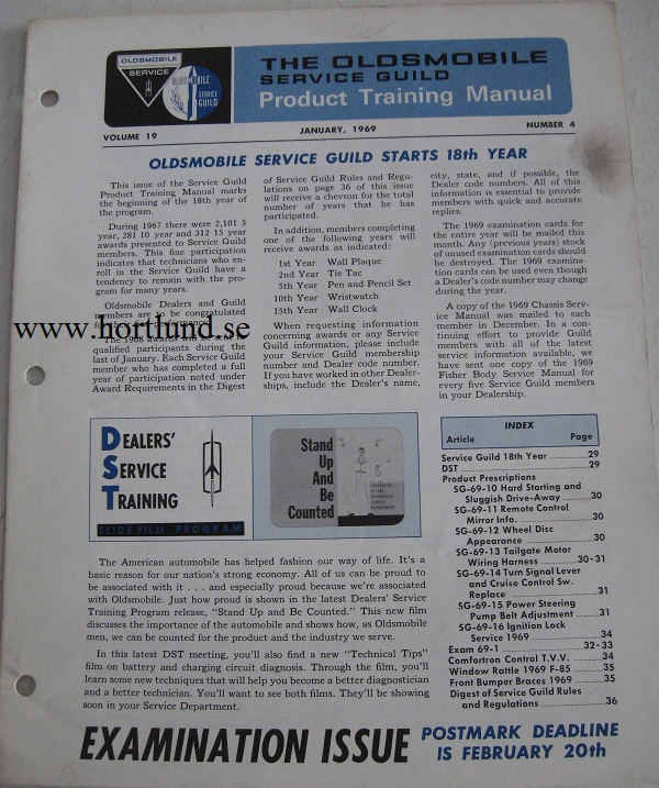 1969 Oldsmobile Service Guild Training Manual January 