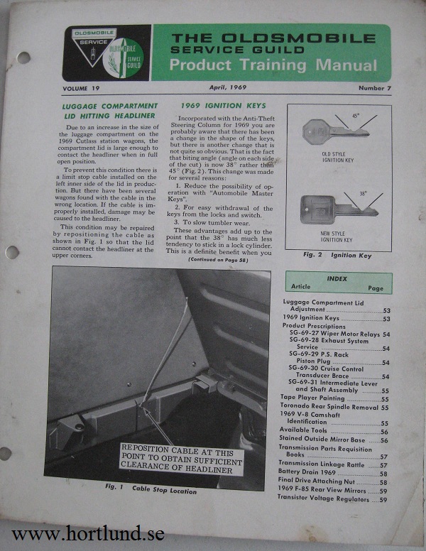 1969 Oldsmobile Service Guild Training Manual April