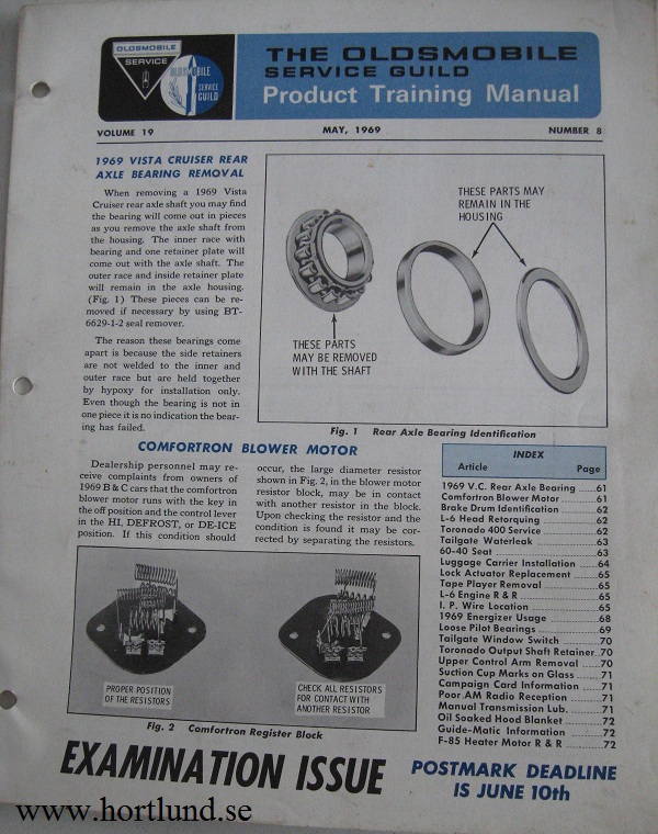 1969 Oldsmobile Service Guild Training Manual May