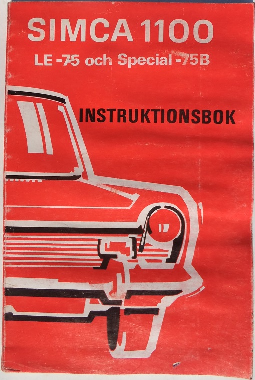 1975-1976 Simca 1100 LE Instruktionsbok